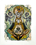 Day of the Dead Virgen de San Juan Block Print